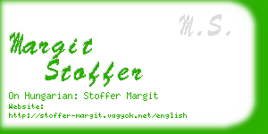 margit stoffer business card